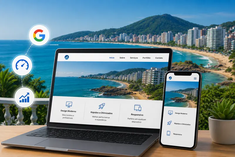Exemplo de site profissional desenvolvido por Felipe Mesolu em Guarapari